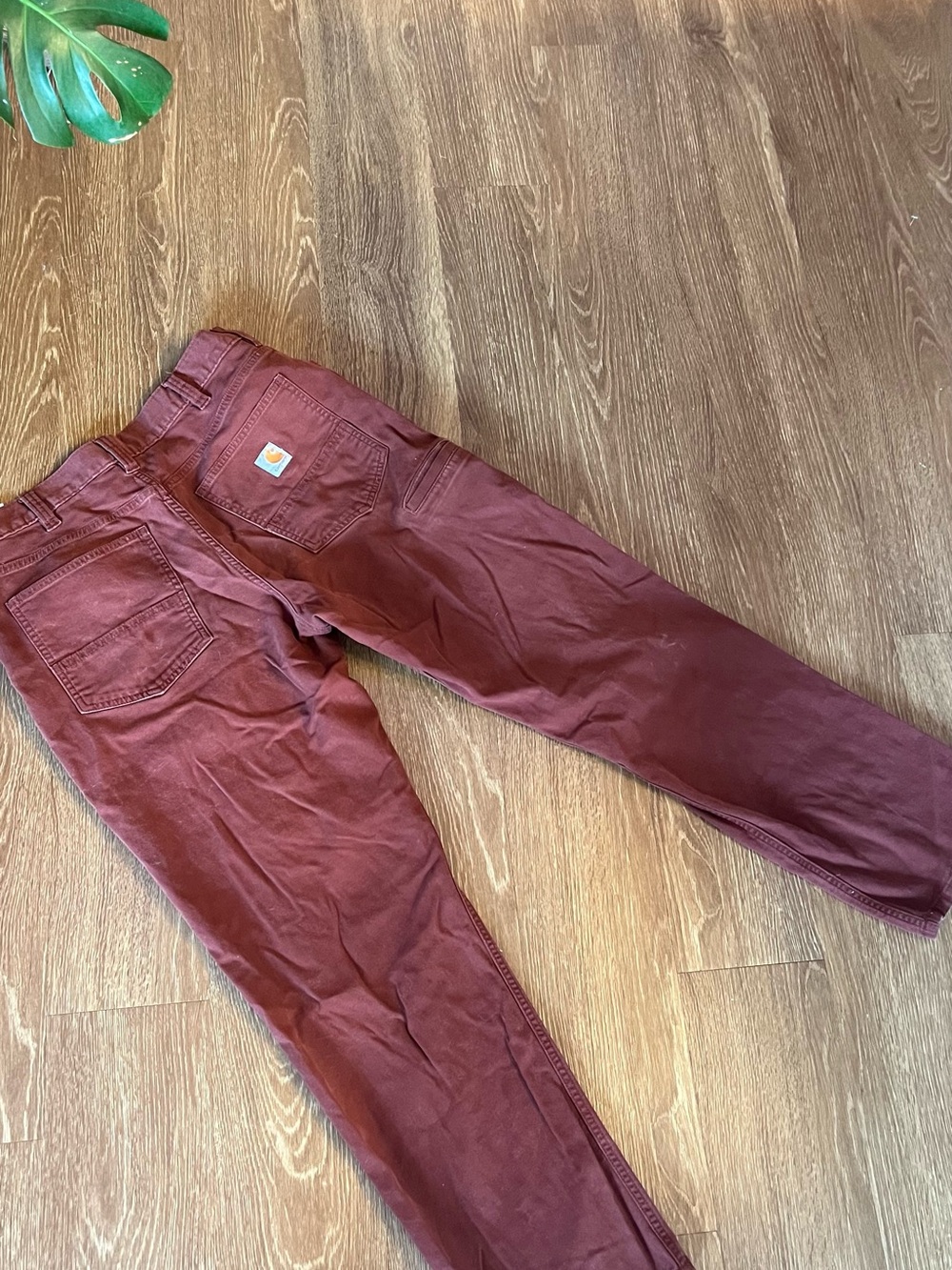 Carhartt Men's Burgundy Straight Jeans